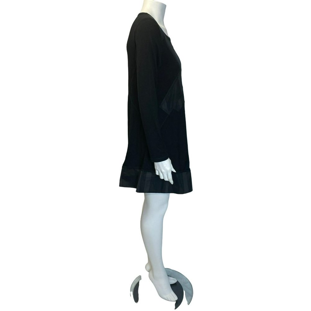 Sun Kim Black Lagenlook Artsy Asymmetrical Tunic Dress Size Small Top Blouse - Picture 4 of 8